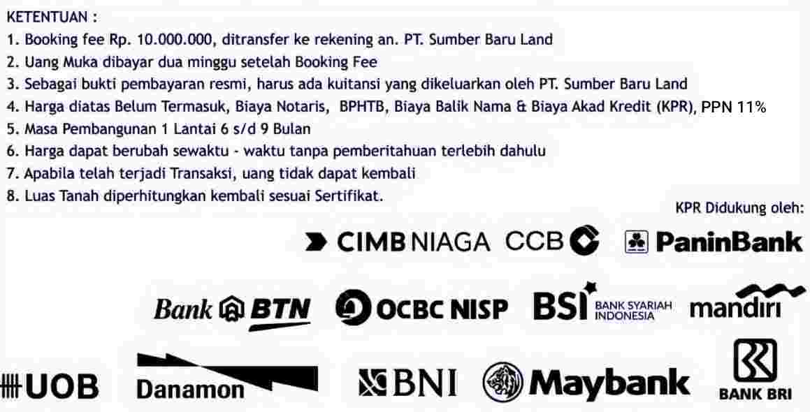 ketentuan harga perumahan pondok Permai